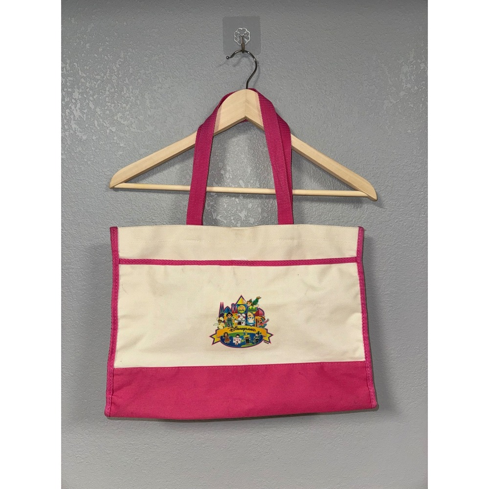 Disneyland Resort Its a Small World Pink Canvas Tote Bag Travel Souvenir